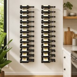 Friendly Wall Mounted Wine Rack for 36 Bottles - 2 Pieces