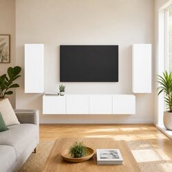 Your Friendly 4-Piece White TV Wall Cabinet Solution