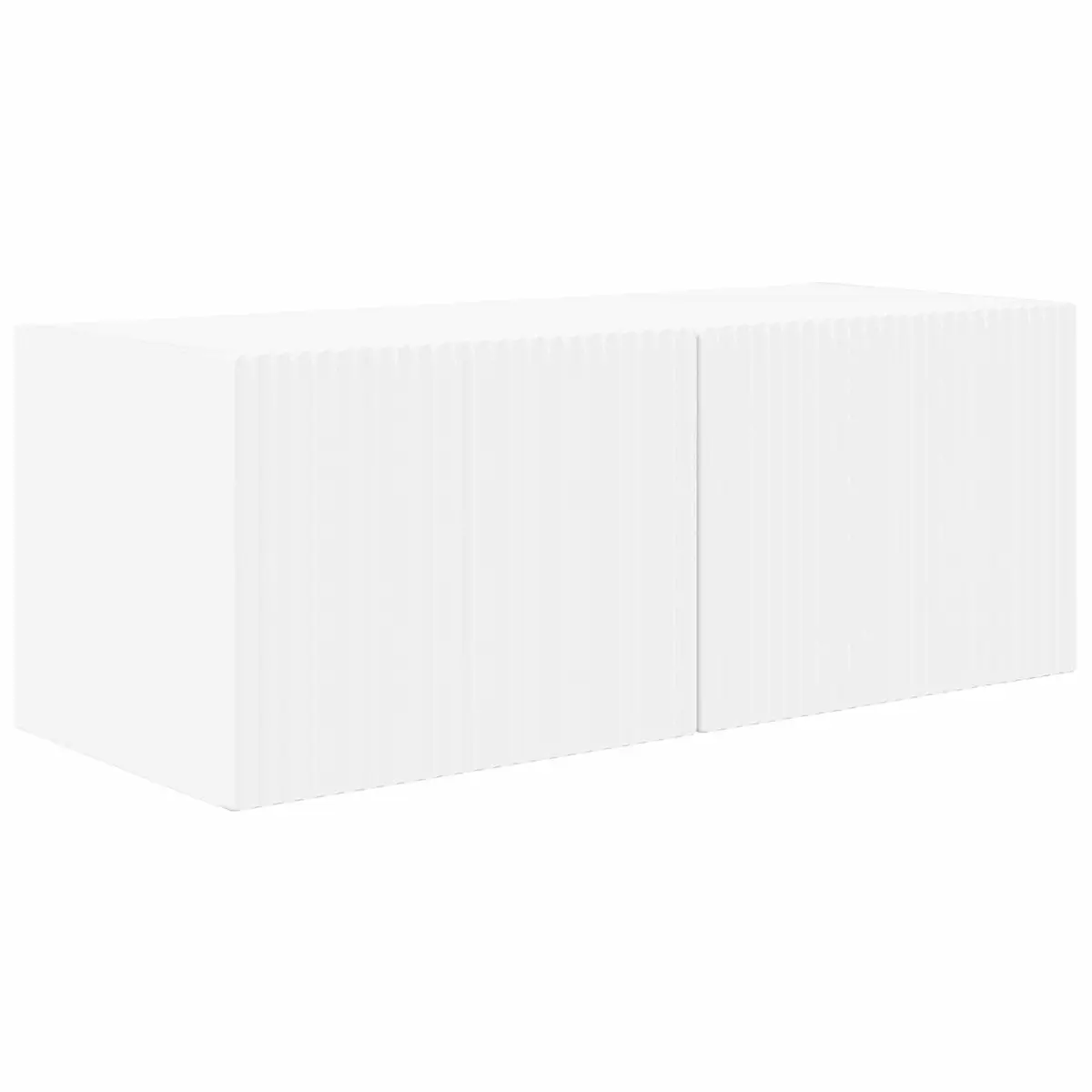 TV Wall Cabinet Set 4 Pcs White Modern Wall-Mounted Storage Shelves Living Room