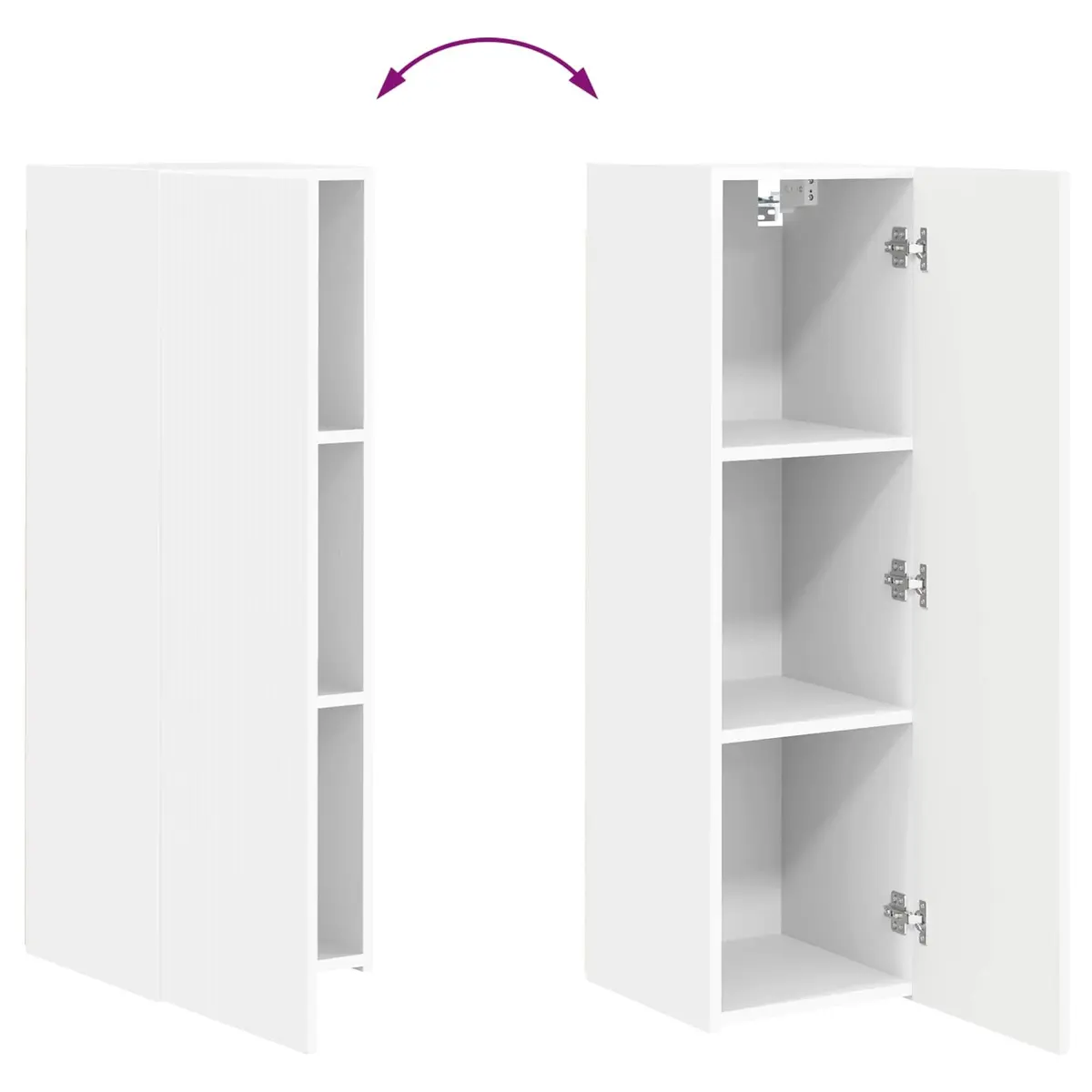 4-Piece White TV Cabinet for Media Organization