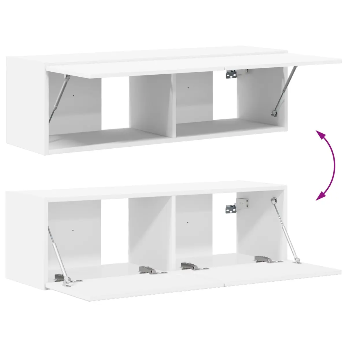 4-Piece White TV Cabinet for Media Organization