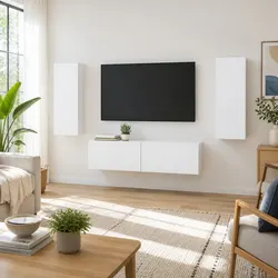Friendly Wall-mounted TV Cabinet Set for Your Living Space