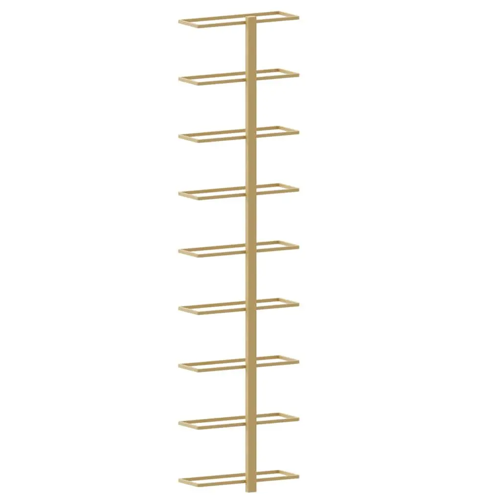 Wall-mounted Wine Rack Gold Iron 9 Bottles Storage Organiser