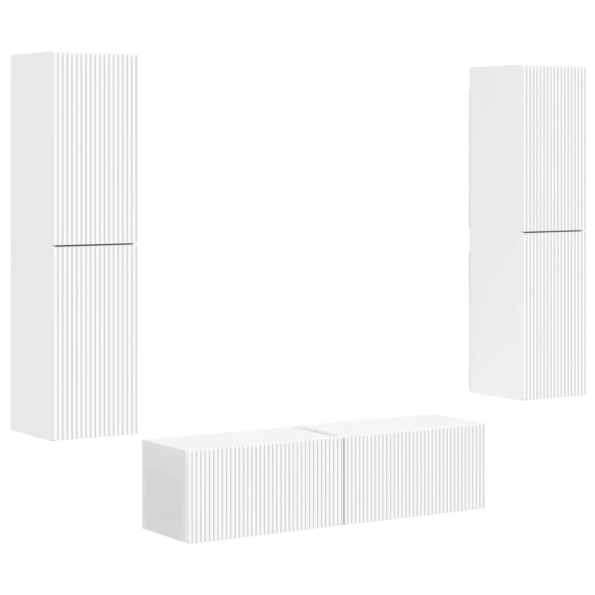6-Piece White TV Cabinet