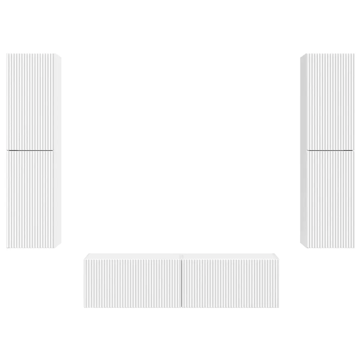 6-Piece White TV Cabinet