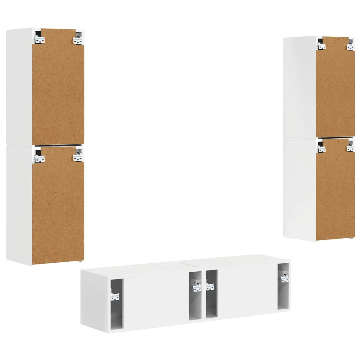 6-Piece White TV Cabinet