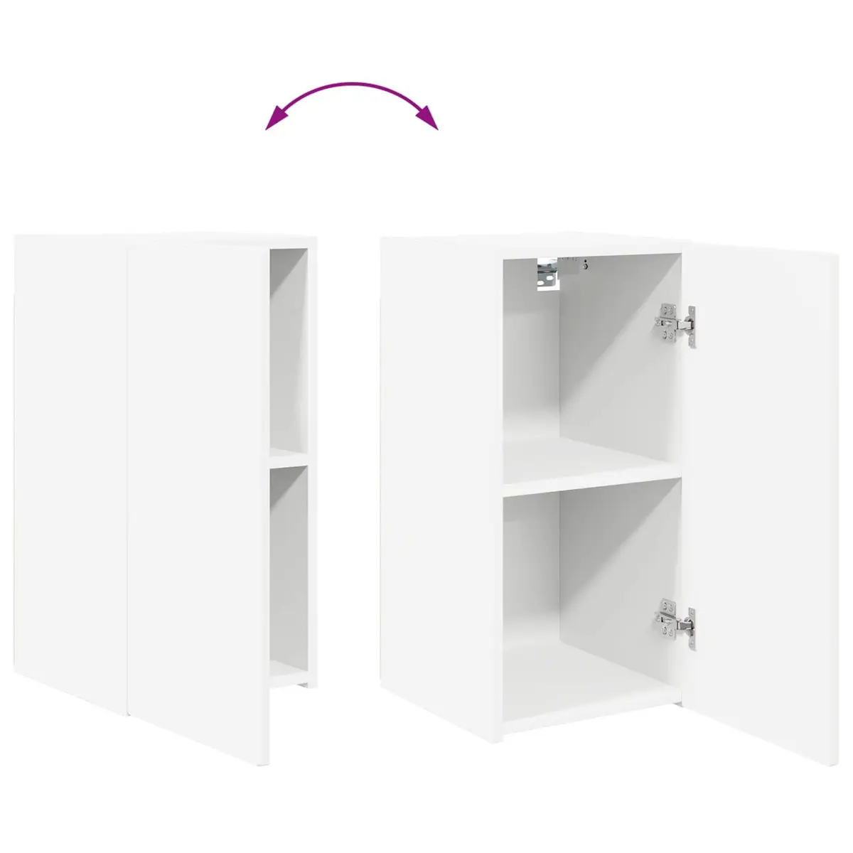 TV Cabinet Set 8 Pieces White Engineered Wood Entertainment Storage Furniture