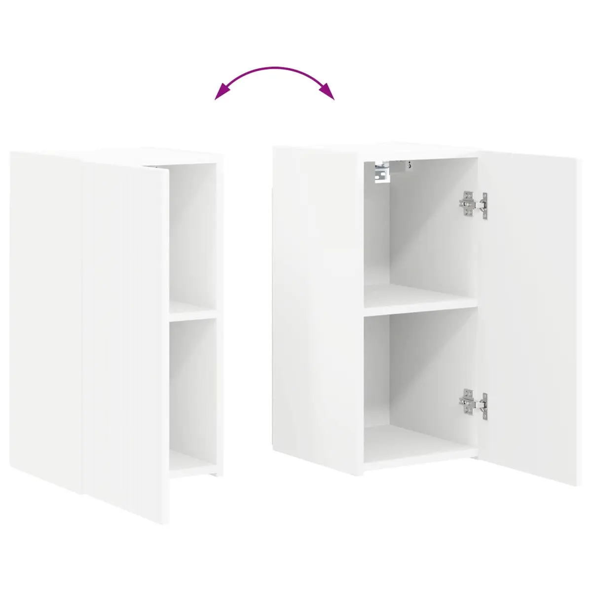White Wall Mounted TV Cabinet Set 8 Piece Storage Unit for Organized Living Room