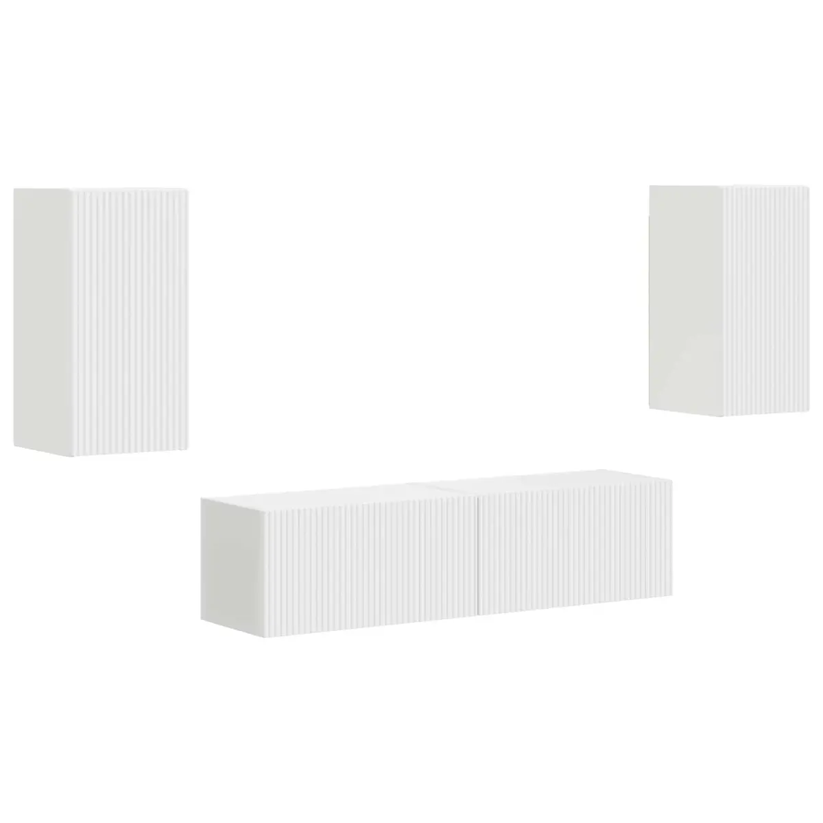 TV Cabinet Set 4 Piece White Entertainment Centre Storage Unit