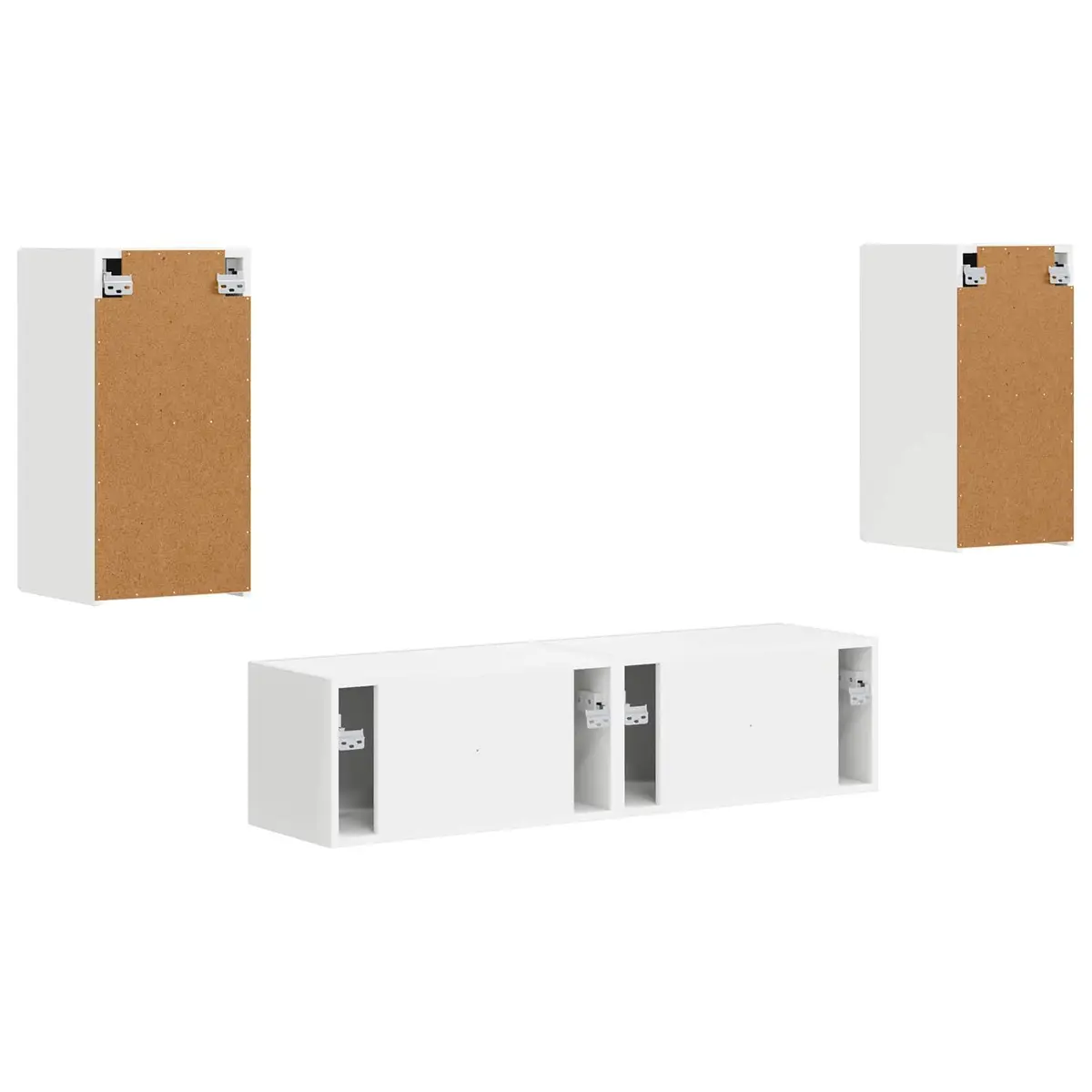 TV Cabinet Set 4 Piece White Entertainment Centre Storage Unit