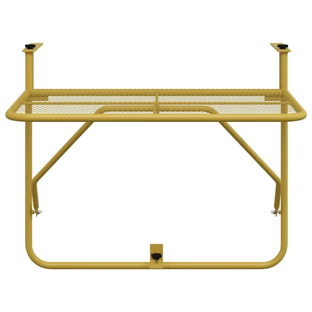 Foldable Balcony Table Outdoor Patio Coffee Side Table 60x40cm Gold Steel