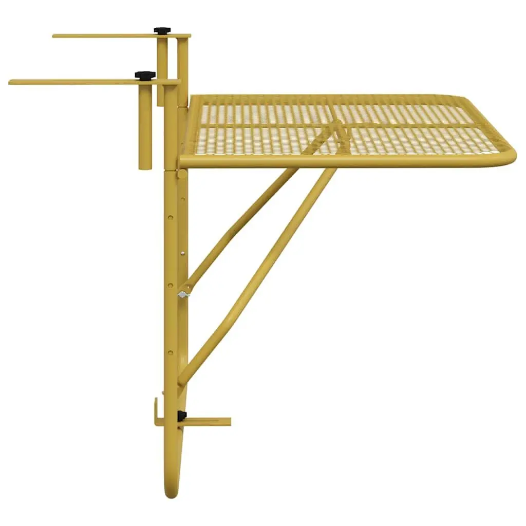 Foldable Balcony Table Outdoor Patio Coffee Side Table 60x40cm Gold Steel