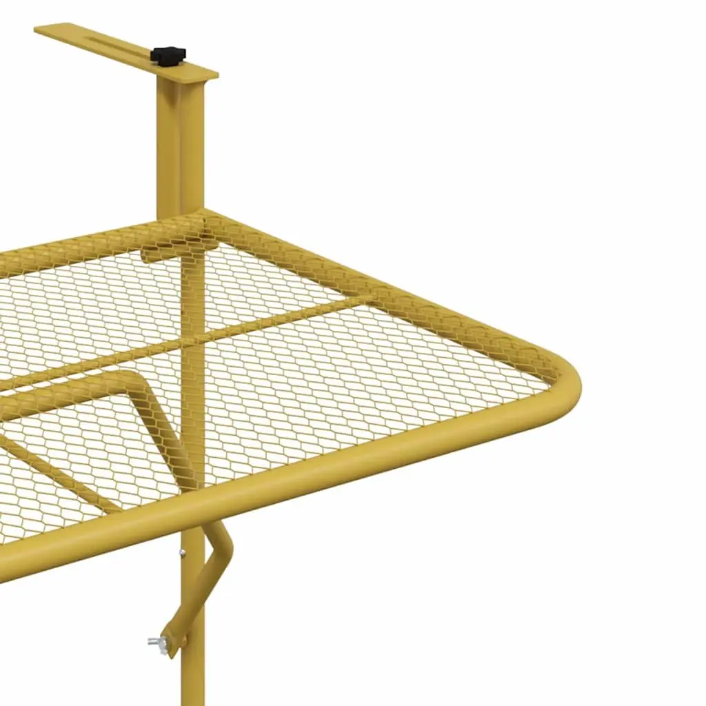 Foldable Balcony Table Outdoor Patio Coffee Side Table 60x40cm Gold Steel