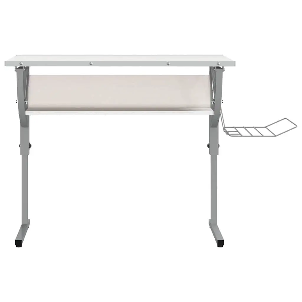 Craft Desk White Grey 110x53x(58-87)cm Adjustable Drawing Table Home Office