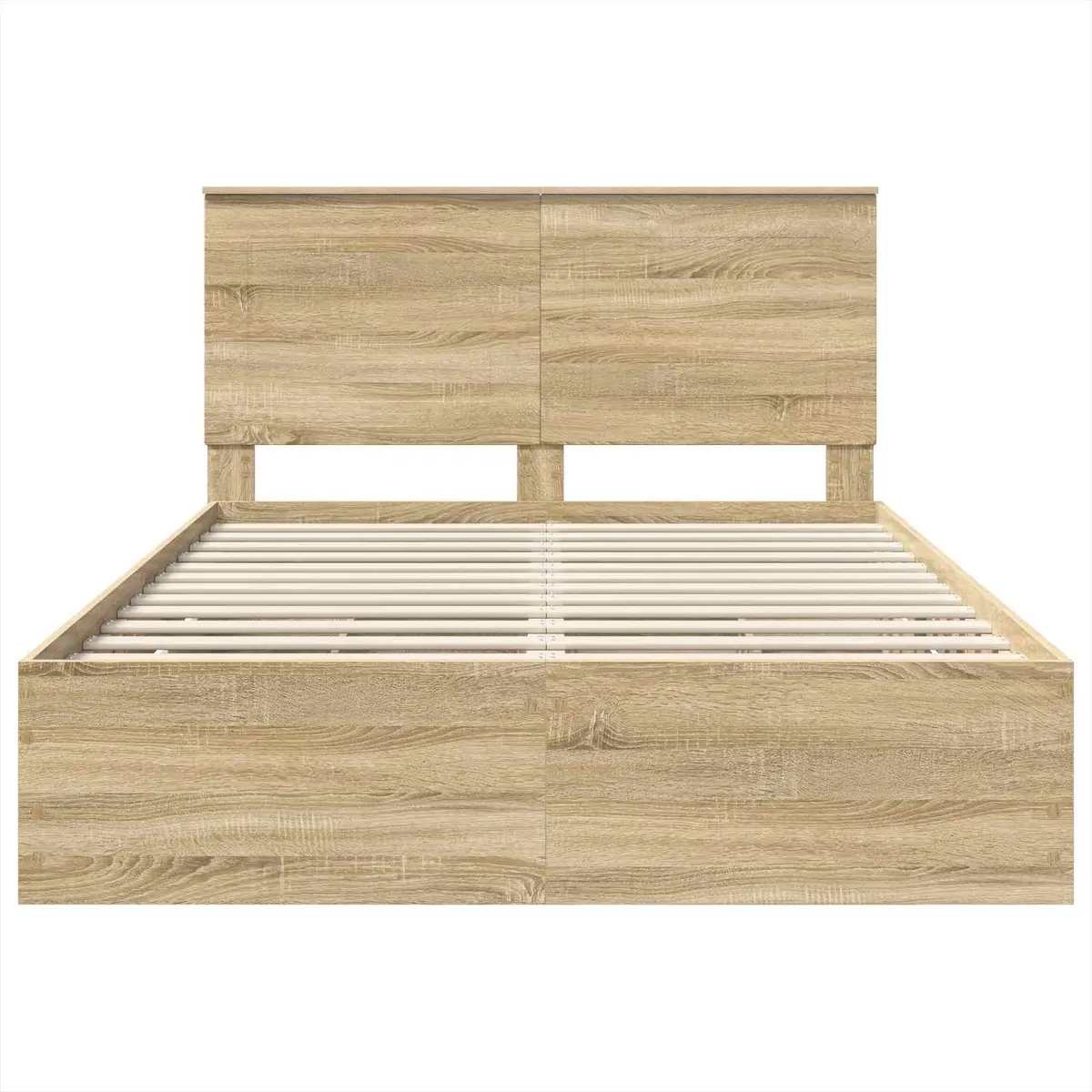 Bed Frame with Storage Drawers Engineered Wood Brown Modern 150 x 200 cm