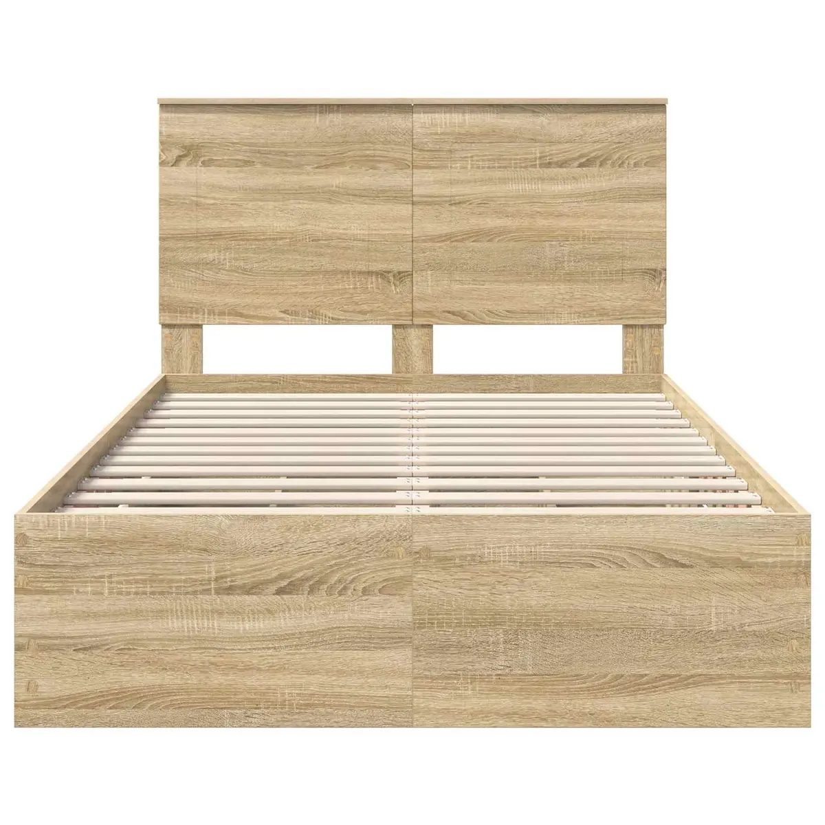 Bed Frame with Storage Drawer Modern Engineered Wood Sonoma Oak 135 x 190 cm