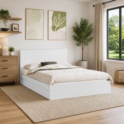 Your New White Storage Bed Frame with Headboard 150x200cm