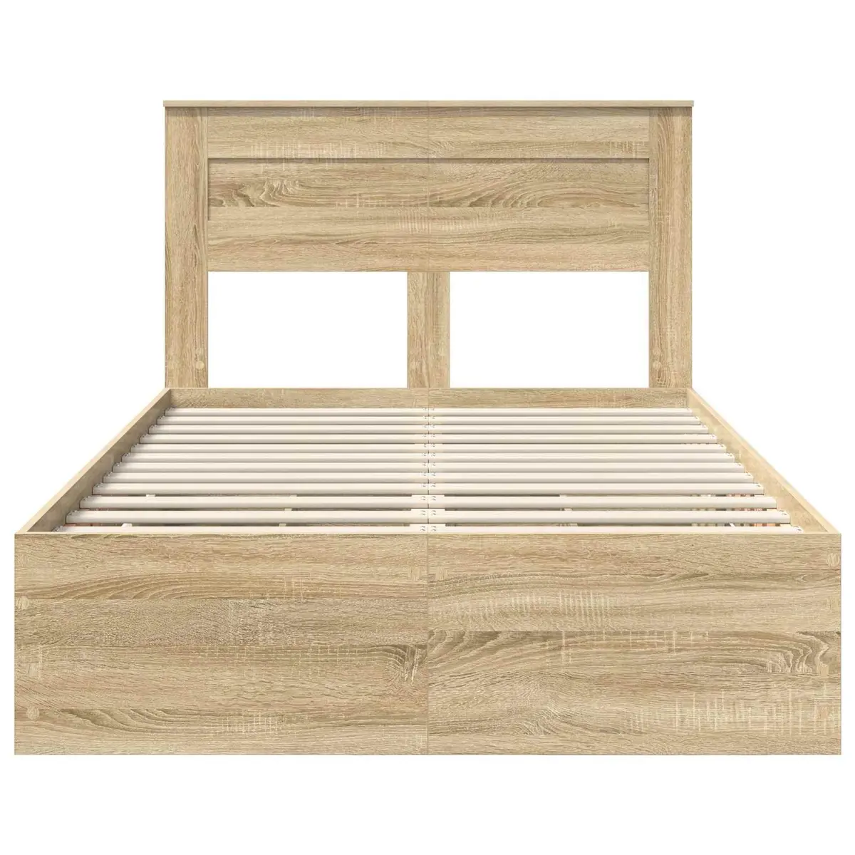 Bed Frame with Storage Drawer Engineered Wood Brown 135 x 190 cm