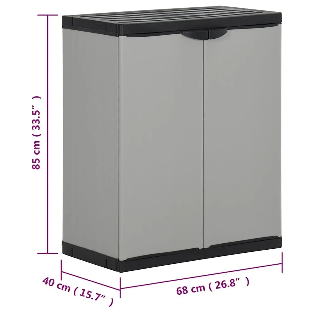 Garden Waste Cabinet Grey Black Outdoor Rubbish Bin Storage Organiser