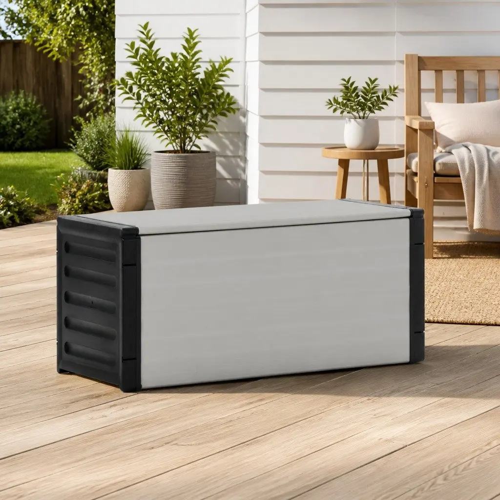 Garden Waste Basket Grey 85x34x40 cm Recycling Bin Outdoor Indoor Trash
