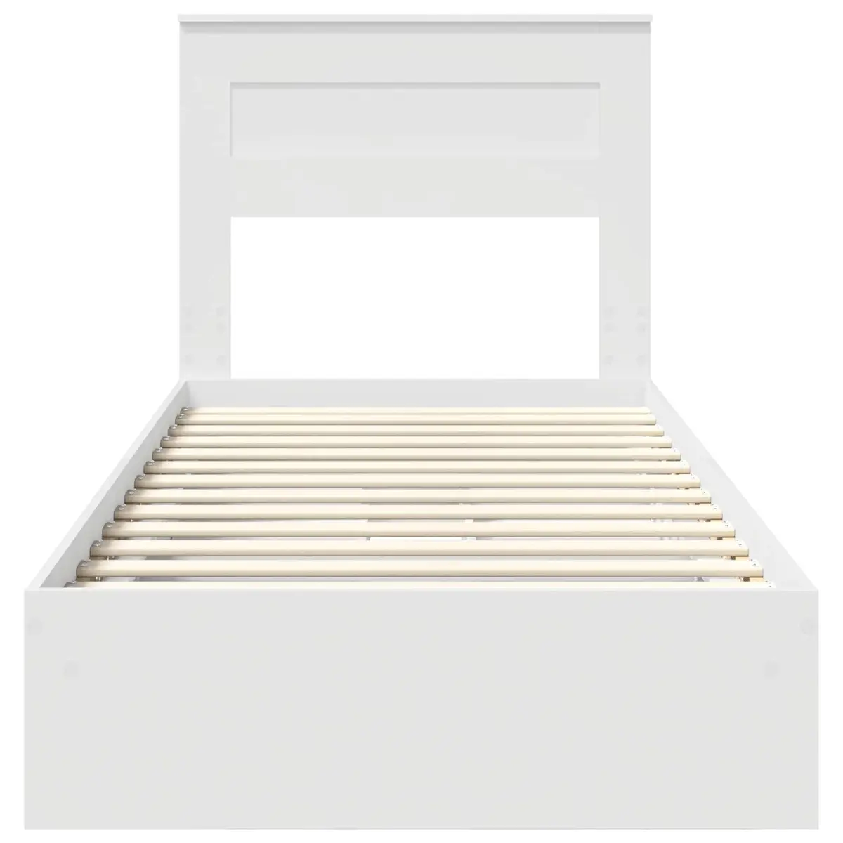 Storage Bed Frame with Drawer White 90 x 190 cm Engineered Wood