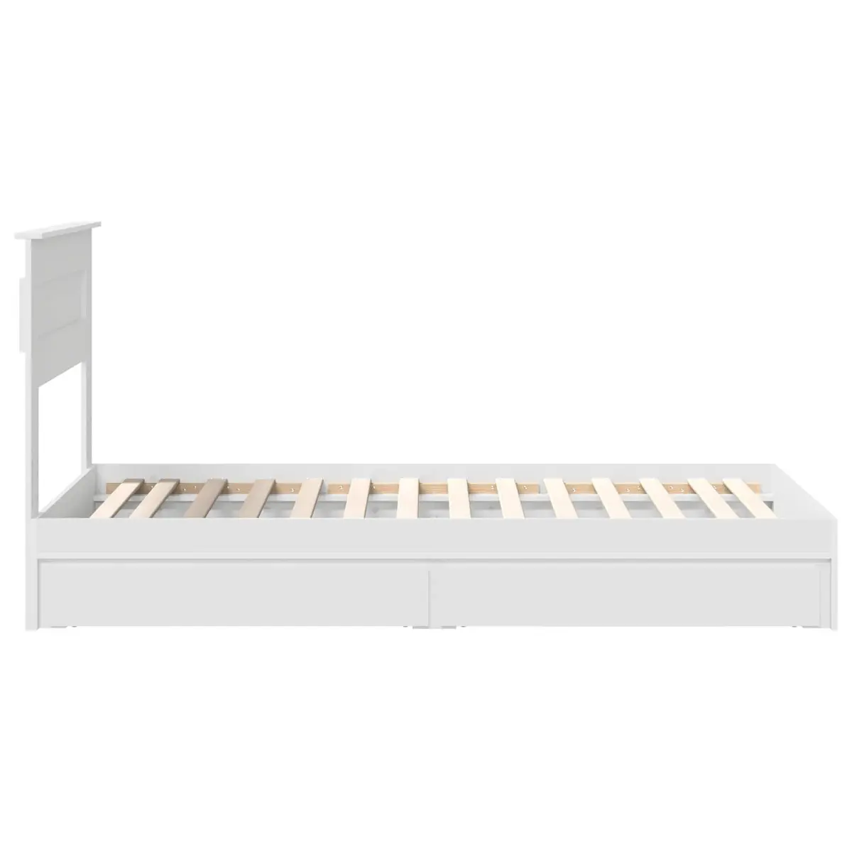 Storage Bed Frame with Drawer White 90 x 190 cm Engineered Wood
