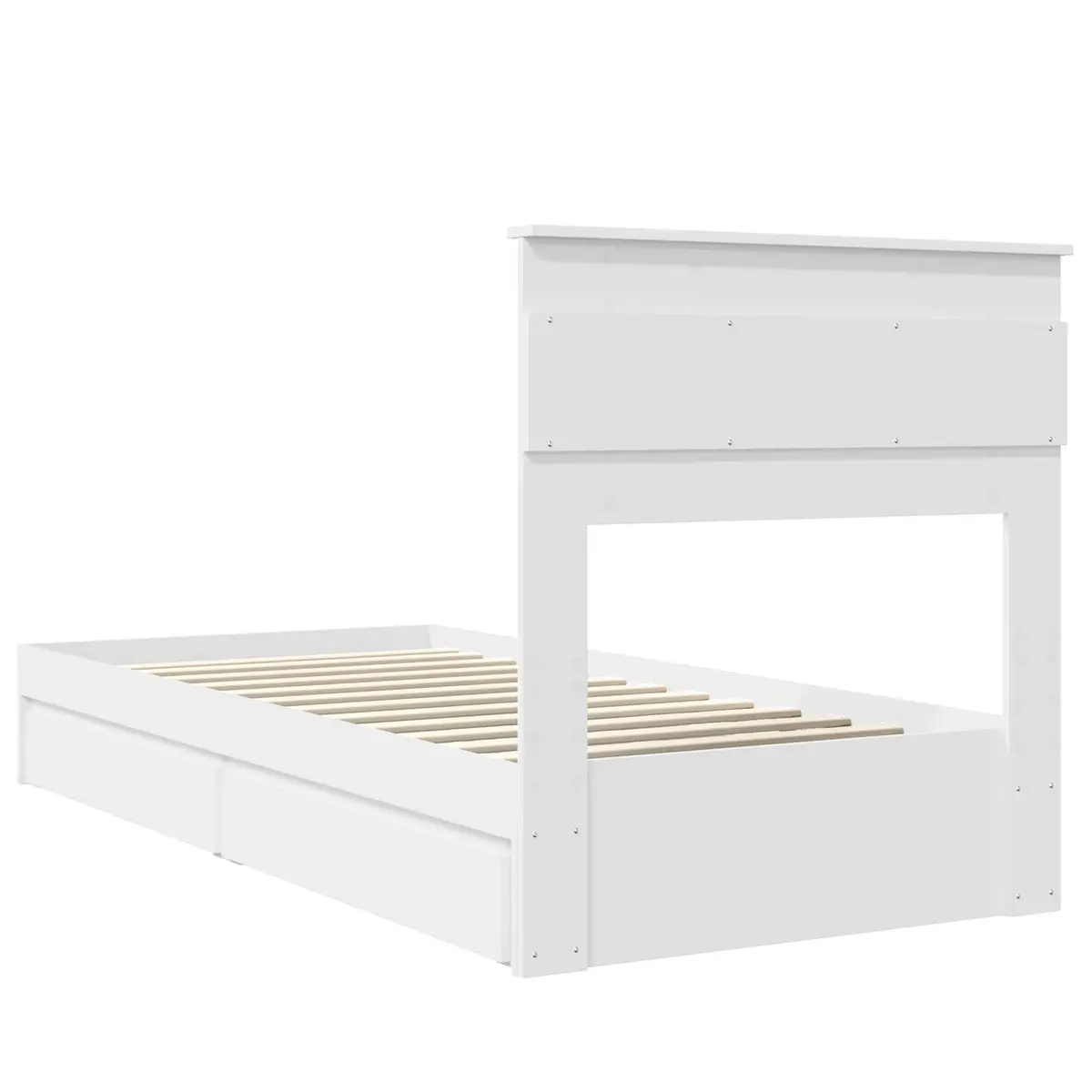 Storage Bed Frame with Drawer White 90 x 190 cm Engineered Wood