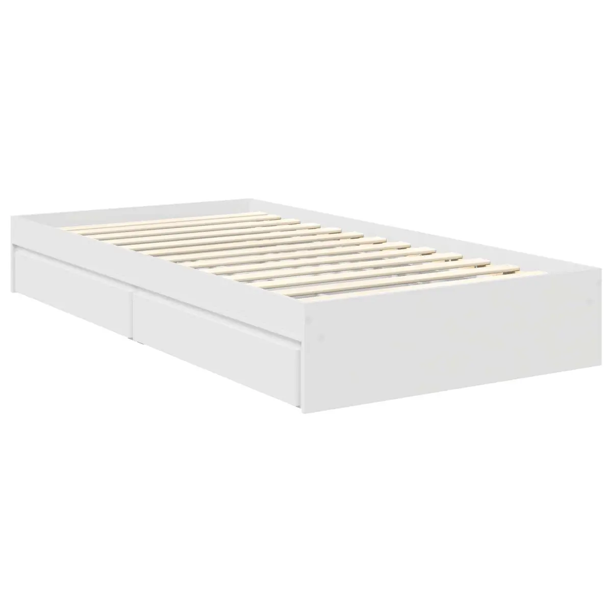 Storage Bed Frame with Headboard White 90 x 190 cm