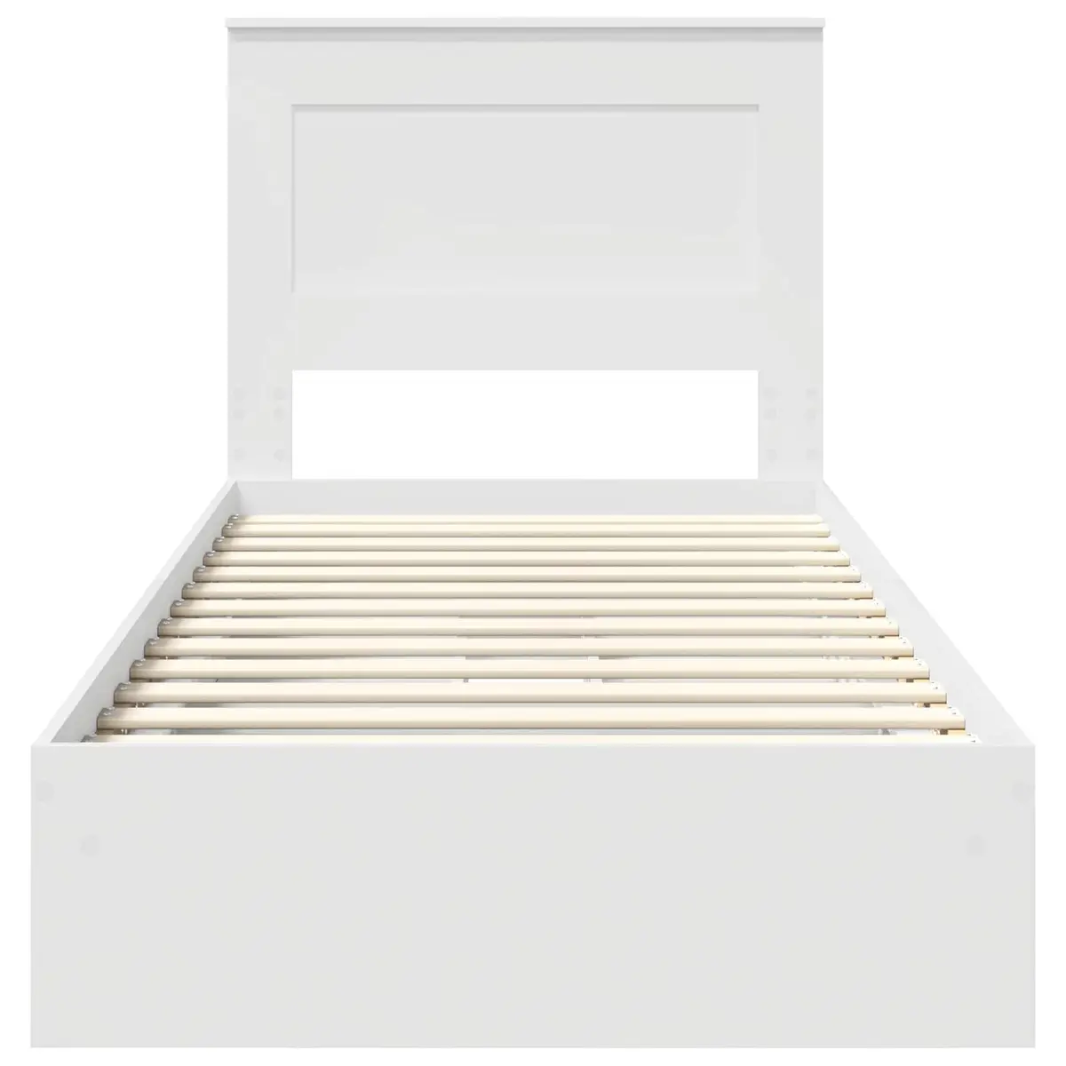 Storage Bed Frame with Headboard White 90 x 190 cm