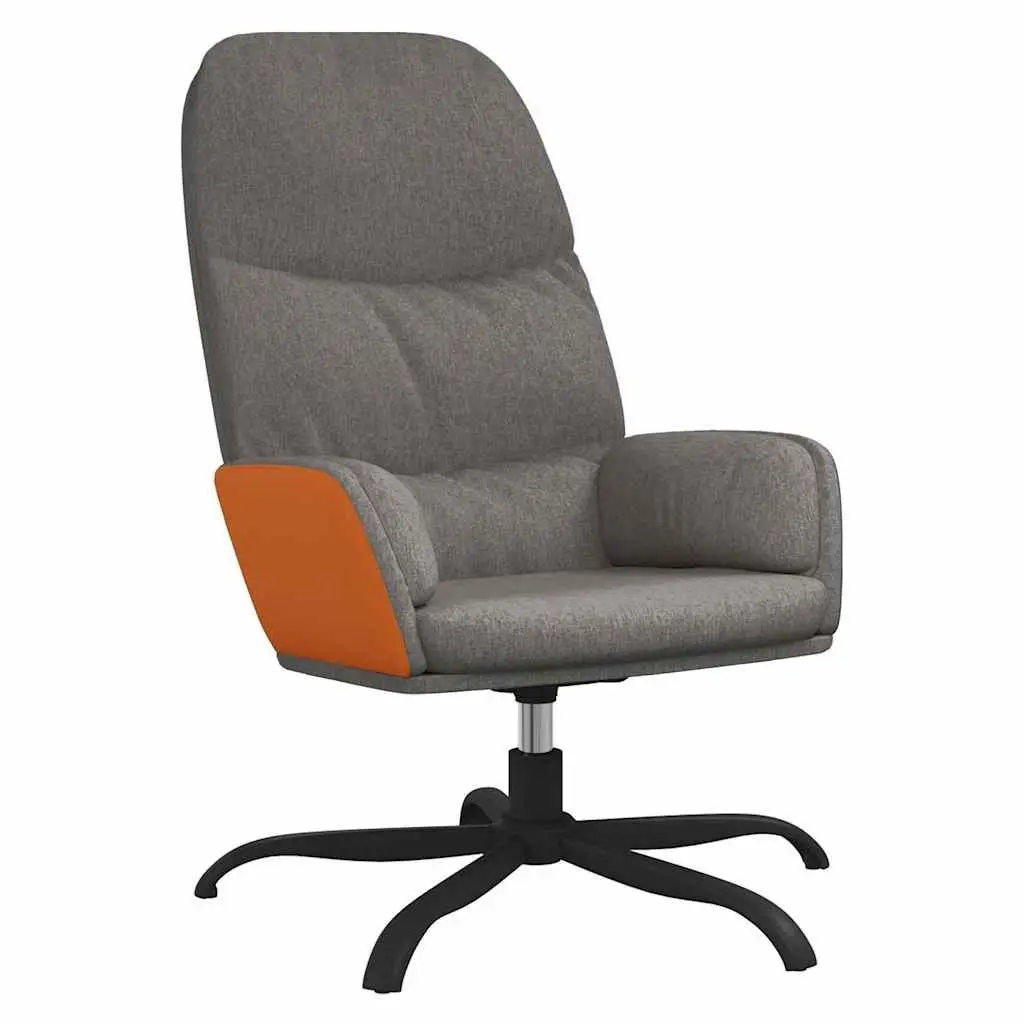 Relaxing Arm Chair Swivel Recliner Grey Fabric Padded Seat Armrests Living Room