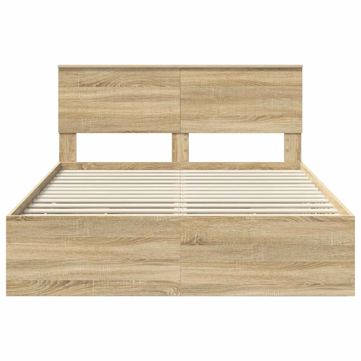 Bed Frame with Storage Drawer Sonoma Oak 135 x 190 cm Modern Bedroom Furniture