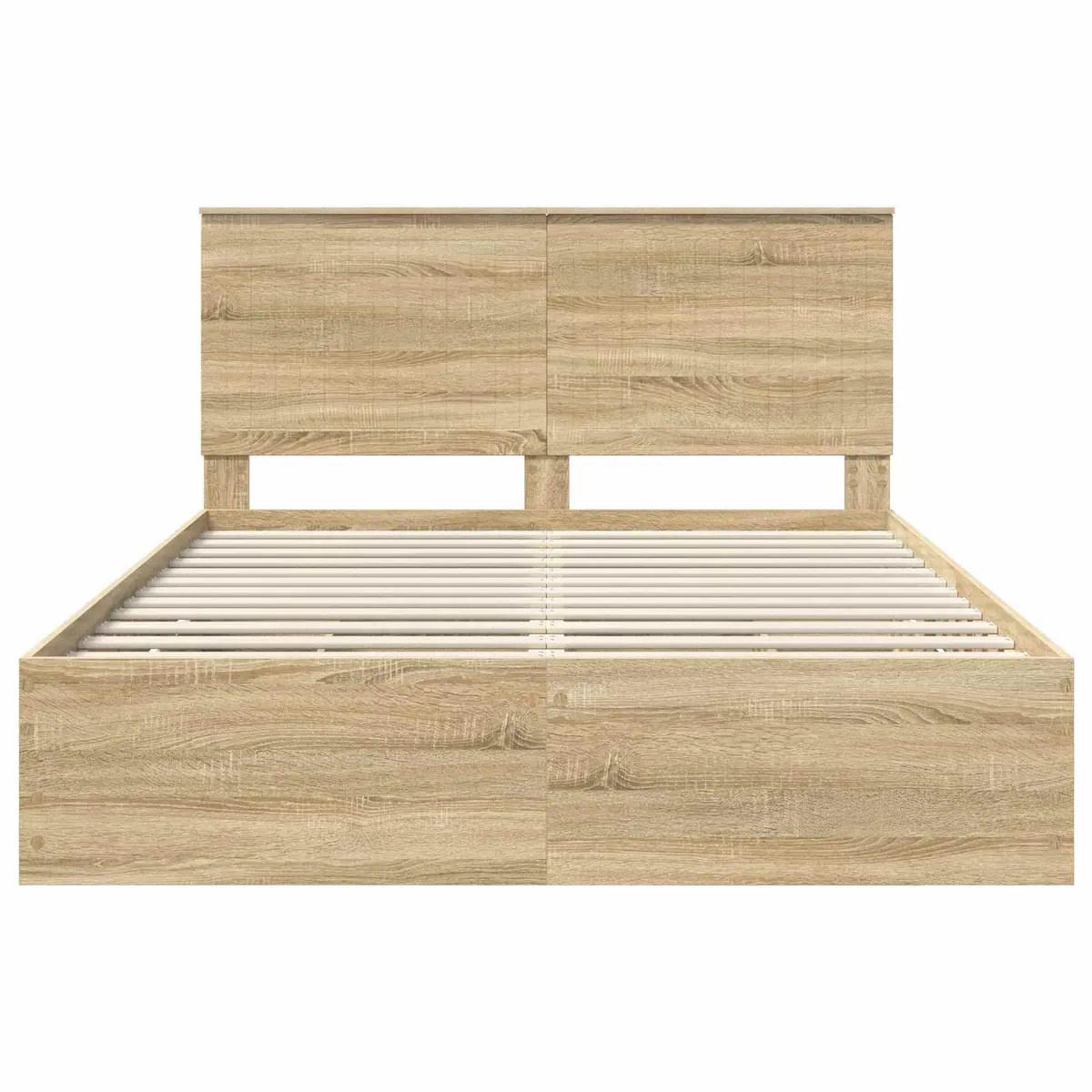 Bed Frame with Storage in Sonoma Oak Finish