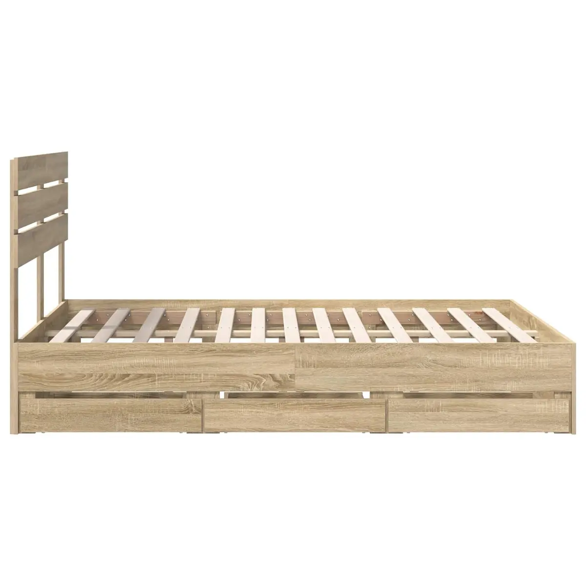 Bed Frame with Storage Drawer Sonoma Oak 150 x 200 cm