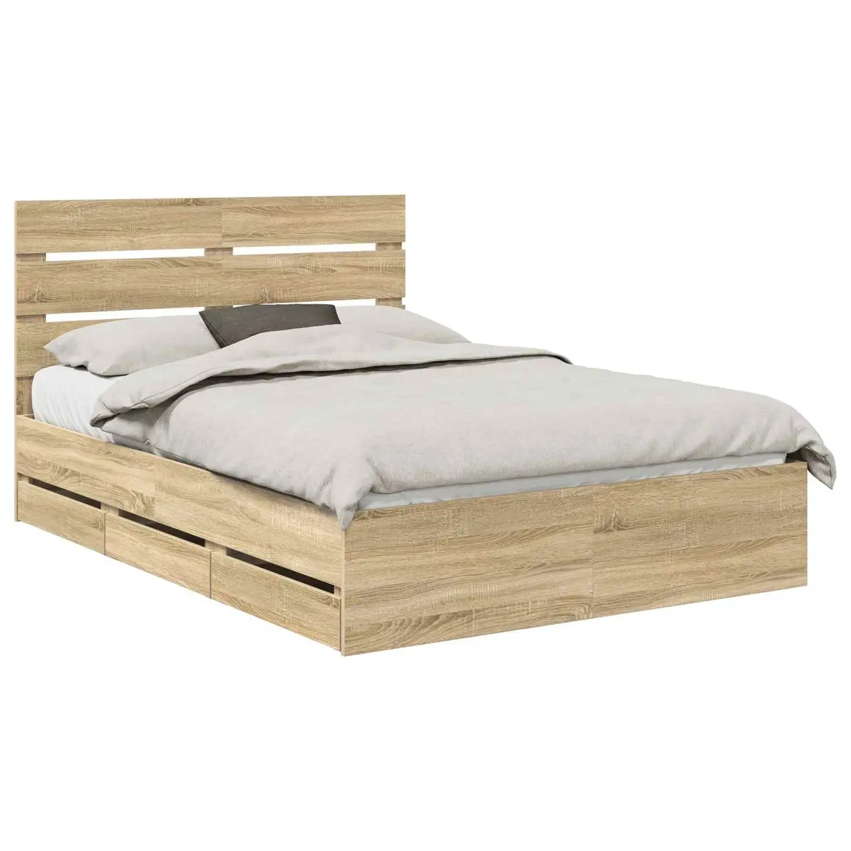 Bed Frame with Hidden Storage Drawers