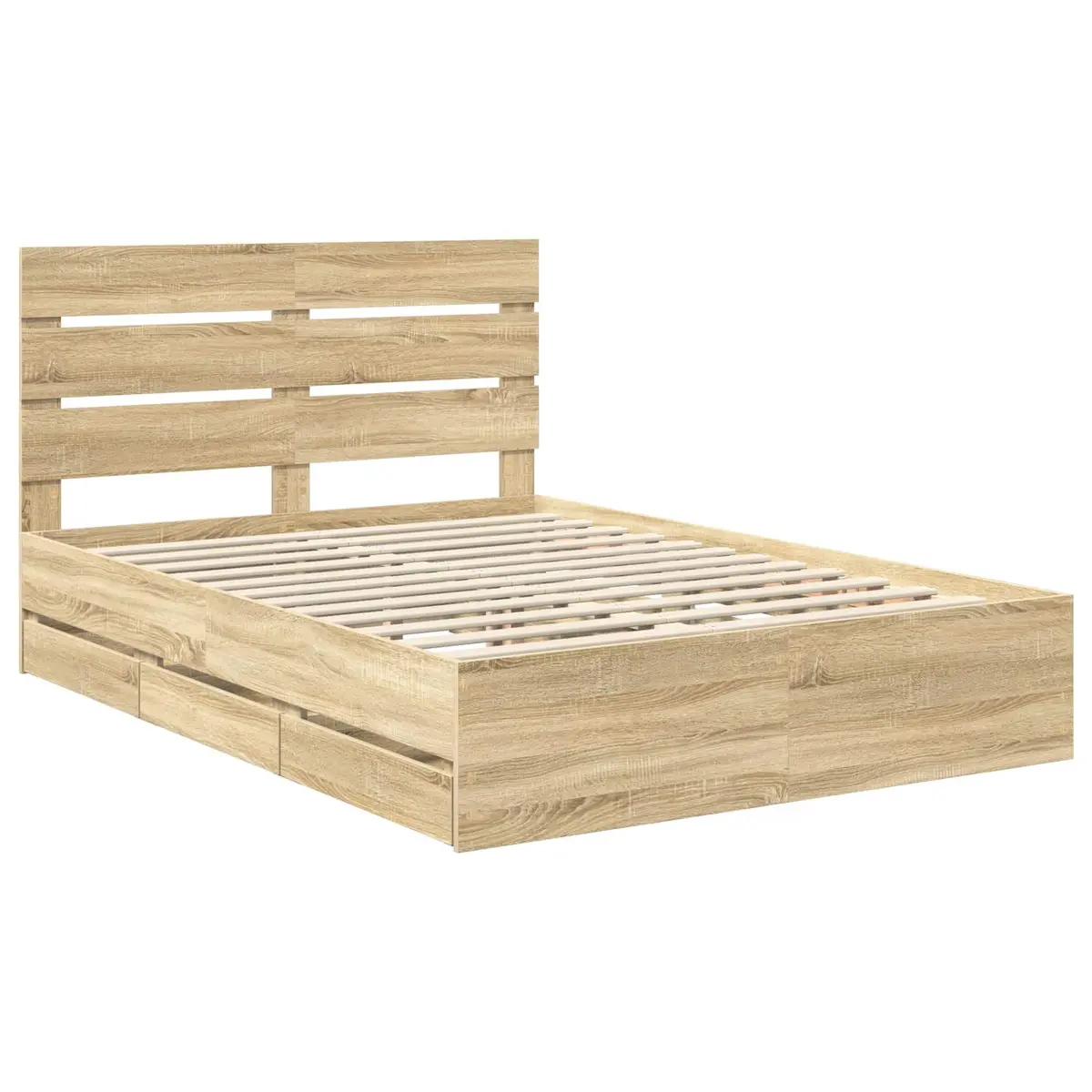 Bed Frame with Hidden Storage Drawers