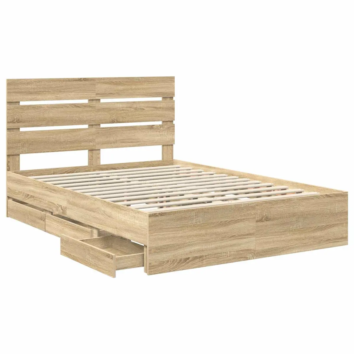 Bed Frame with Hidden Storage Drawers