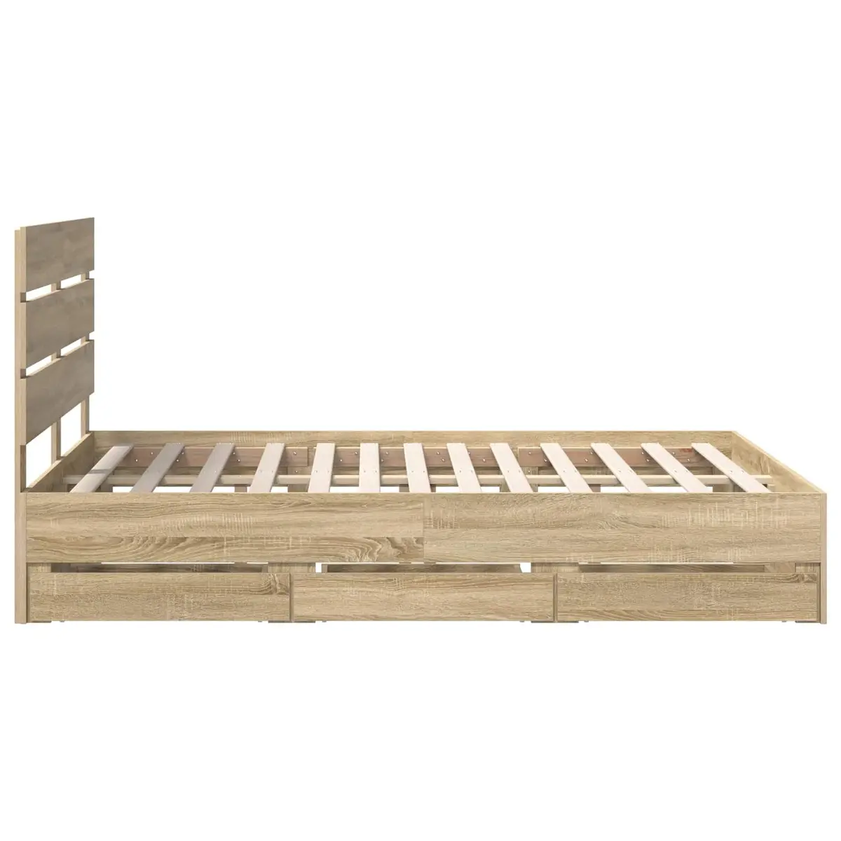 Bed Frame with Hidden Storage Drawers