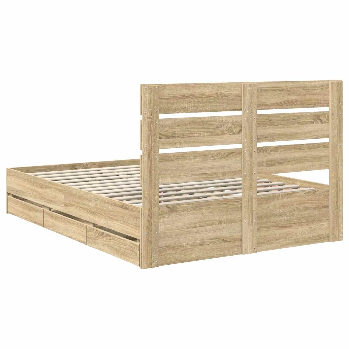 Bed Frame with Hidden Storage Drawers
