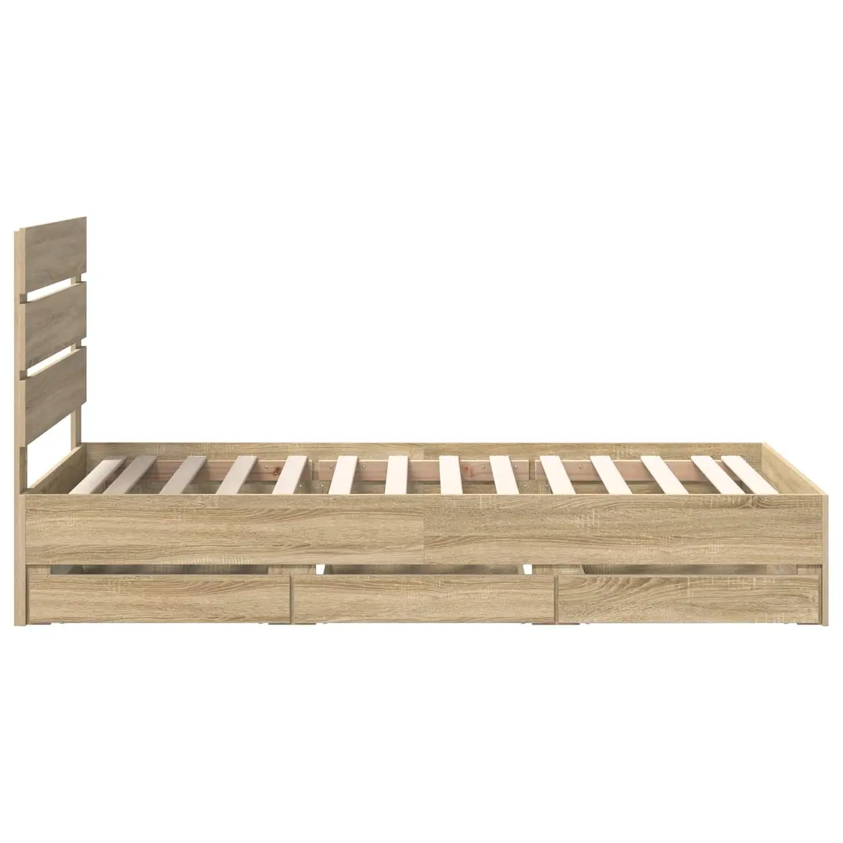 Sonoma Oak Bed Frame with Storage Drawers 90 x 190 cm