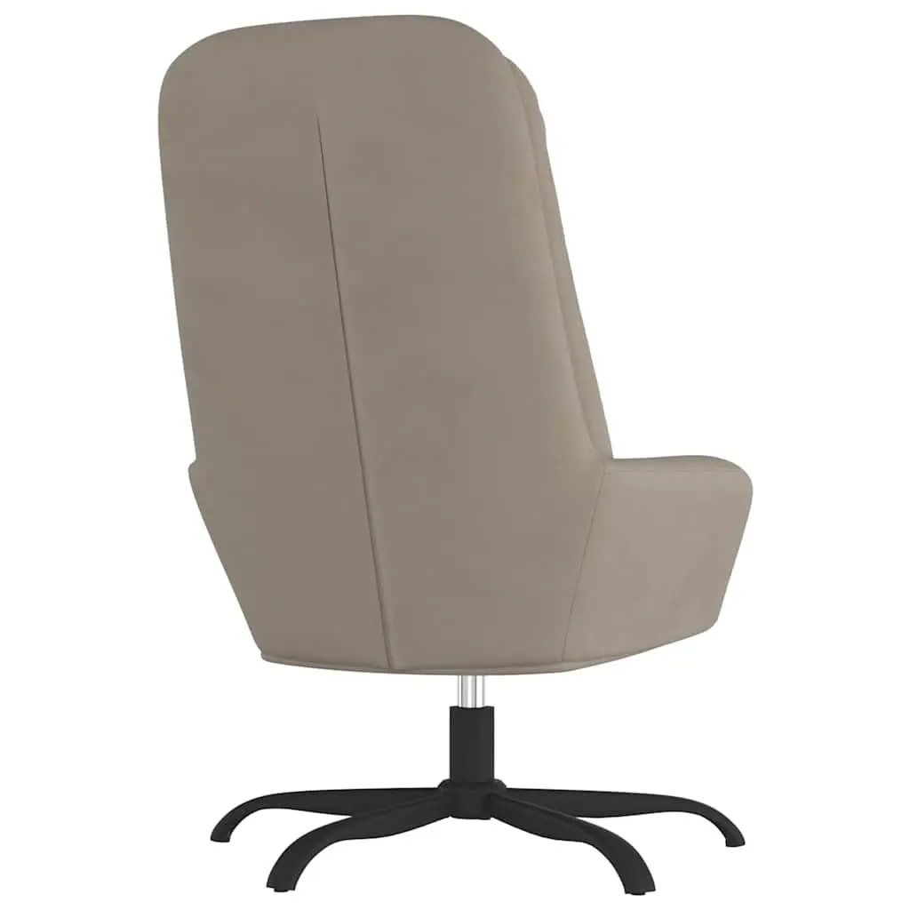 Relaxing Chair Light Grey Velvet 360 Degree Swivel Arm Chair Comfortable Lounge