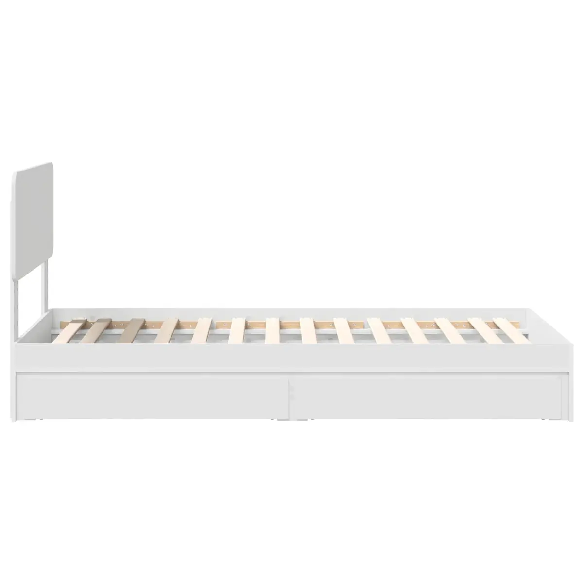 White Engineered Wood Storage Bed Frame with Drawers Platform 90 x 190 cm