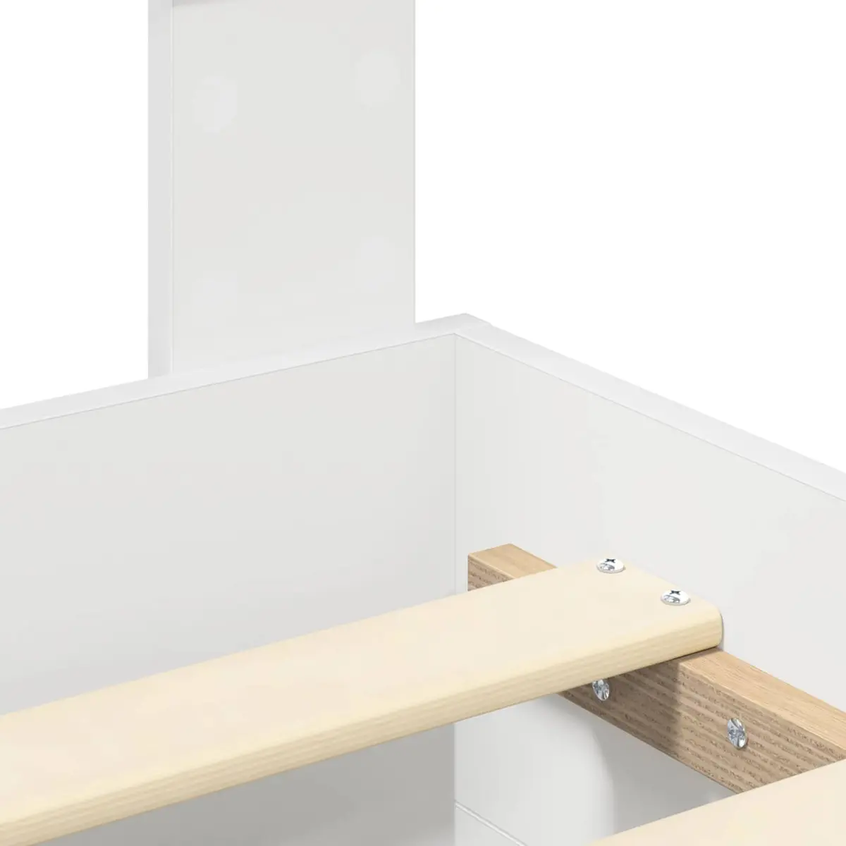 White Bed Frame with Headboard Storage Drawers 150 x 200 cm Engineered Wood