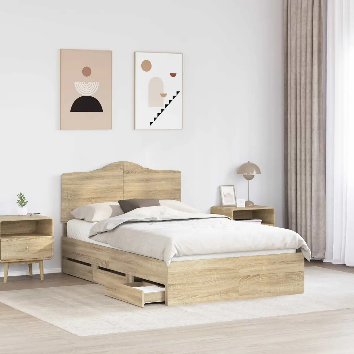 Bed Frame with Storage Drawer