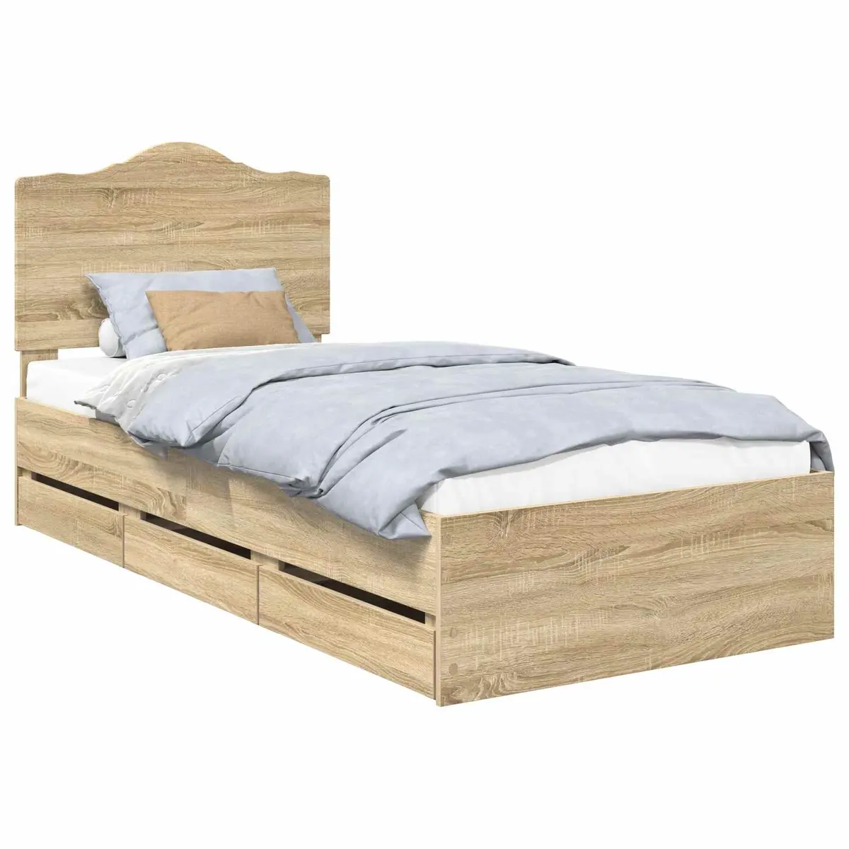 Bed Frame with Storage Drawers, 90 x 190 cm