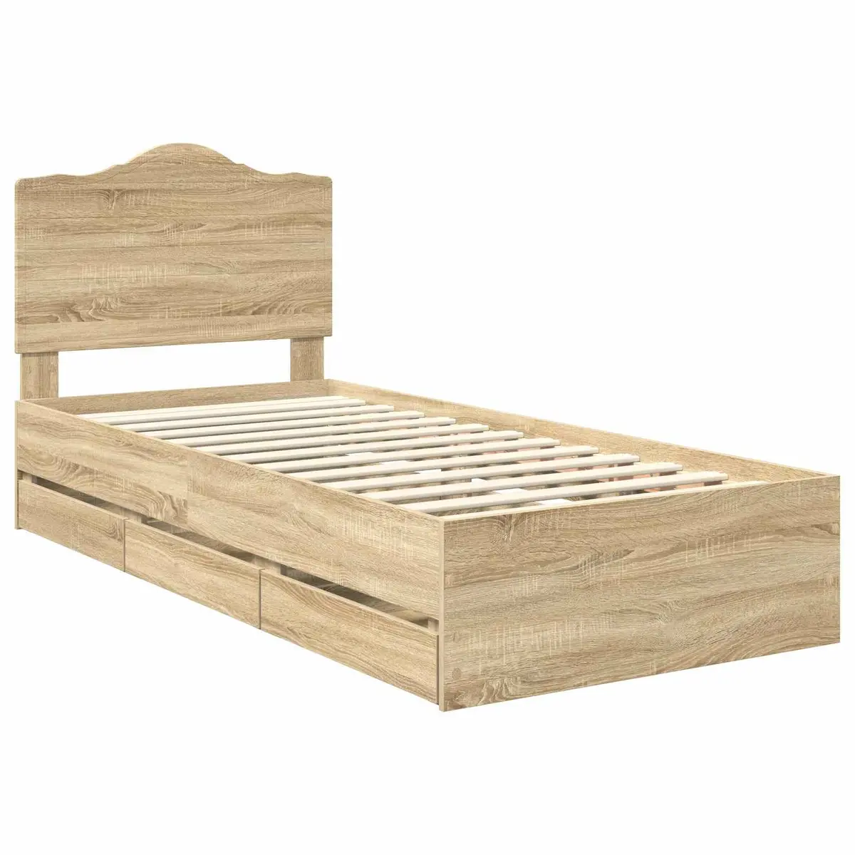 Bed Frame with Storage Drawers, 90 x 190 cm