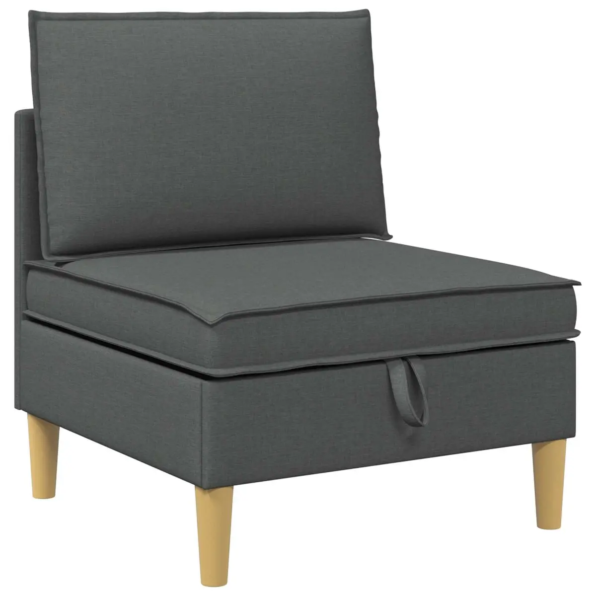 Modular Sofa Set 3-Piece Storage Grey Fabric Living Room Couch