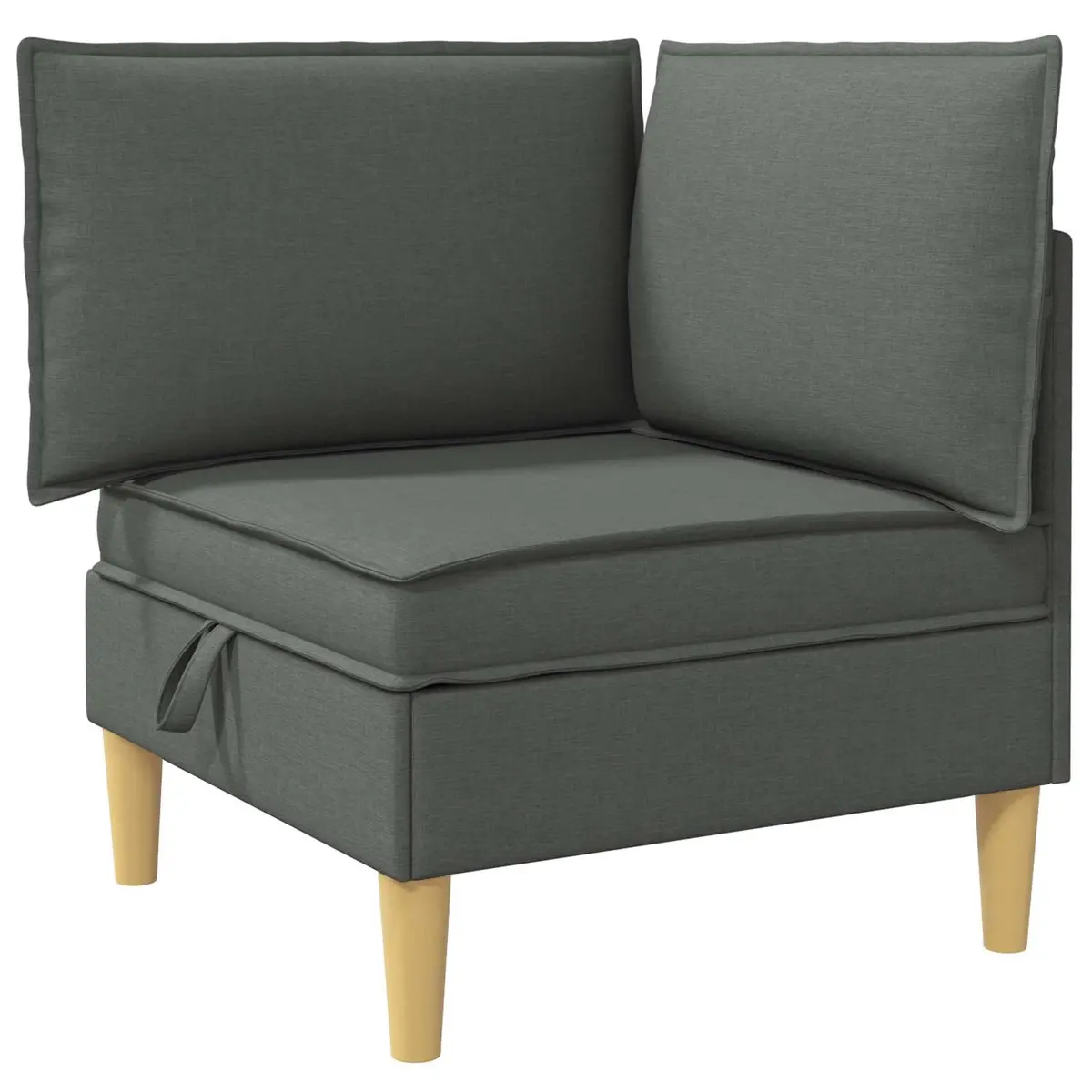 Modular Sofa Set Grey Fabric 6 Pieces with Storage