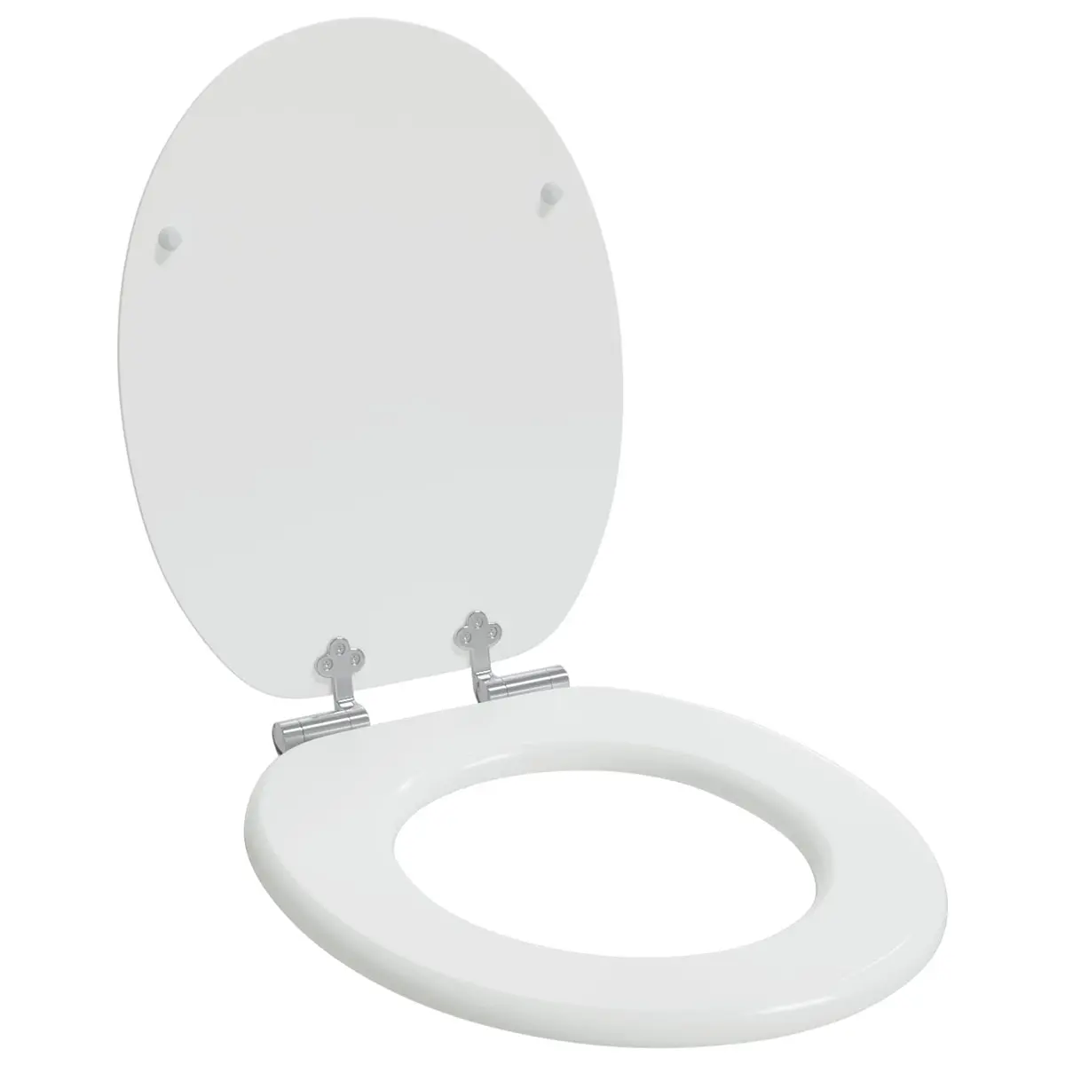 Toilet Seat Soft Close White MDF 44 x 38 cm 2 Piece