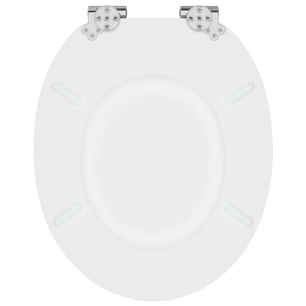 Toilet Seat Soft Close White MDF 44 x 38 cm 2 Piece