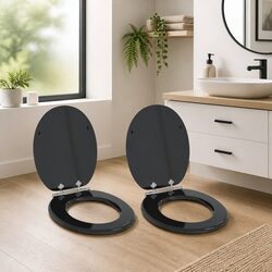 Your New Black MDF Toilet Seat with Soft Close Functionality